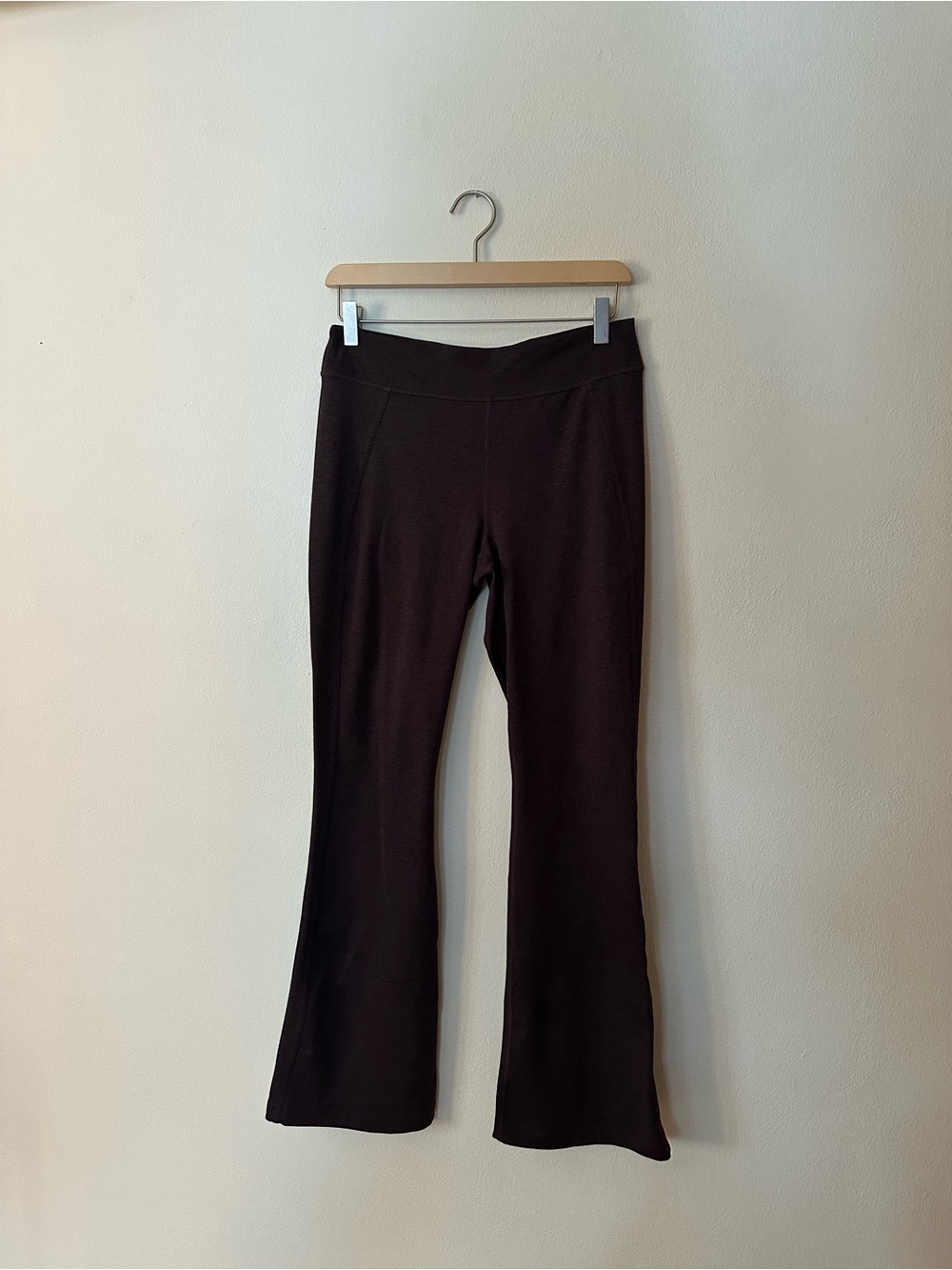 Softy Suedey Split-Hem High-Rise Mini-Flare Pant
